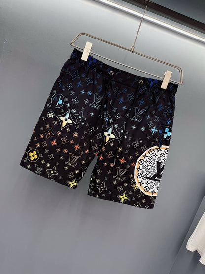 Short de plage tendance à imprimé intégral