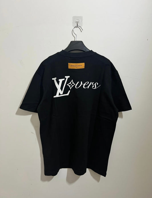 T-shirt classique à imprimé lettres avant et arrière
