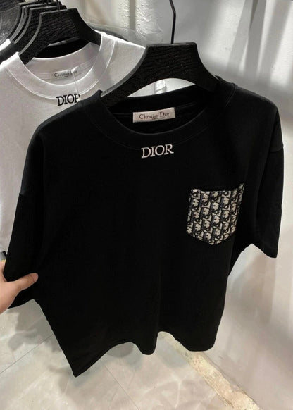 Pocket All-Over Embroidered T-Shirt
