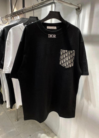 Pocket All-Over Embroidered T-Shirt