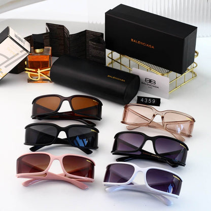 Lunettes de soleil incurvées à monture intégrale futuriste