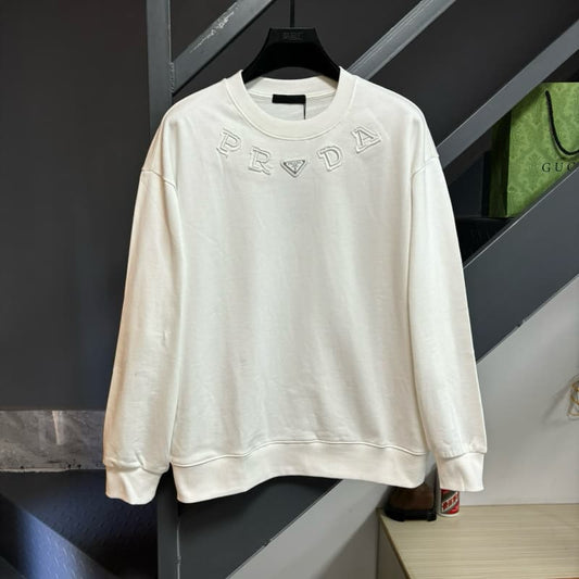 Classic Triangle Logo Cotton Embroidery Sweatshirt