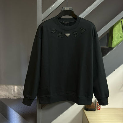 Classic Triangle Logo Cotton Embroidery Sweatshirt
