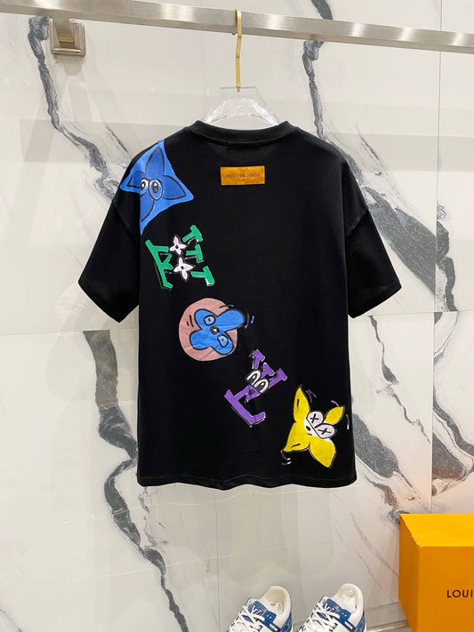 T-shirt imprimé lettres colorées