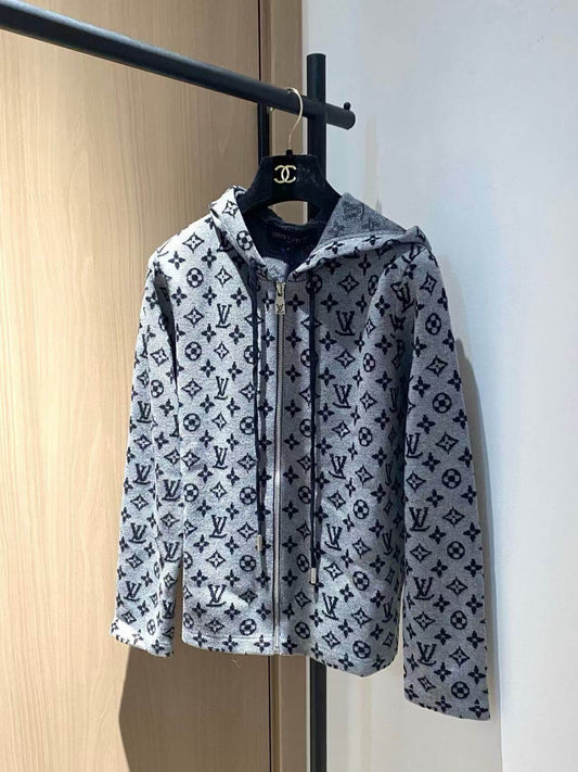 New Grey All-Over Print Jacket