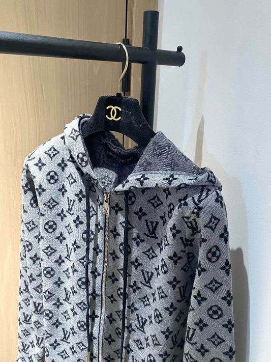 New Grey All-Over Print Jacket