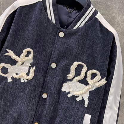 Street Fashion Doppelte Hundeperlenjacke