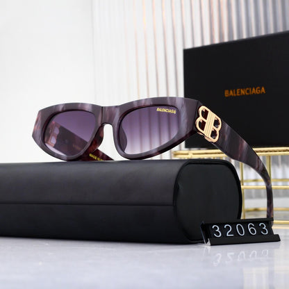 Lunettes de soleil carrées creuses œil de chat chic