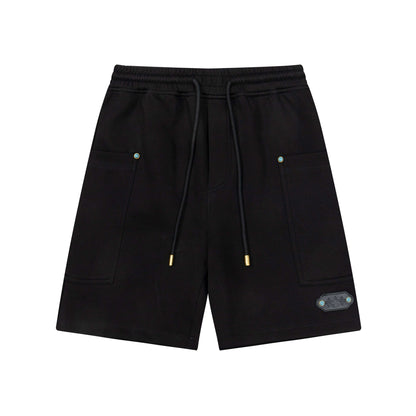 Türkisfarbene Shorts mit Schnallenakzent