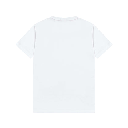 T-shirt brodé avec patch en cuir