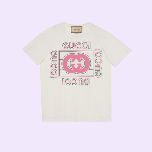 T-SHIRT rose imprimé vintage 
