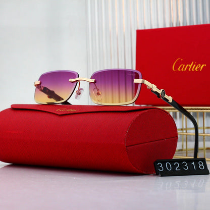 Lunettes de soleil classiques sans monture de créateur