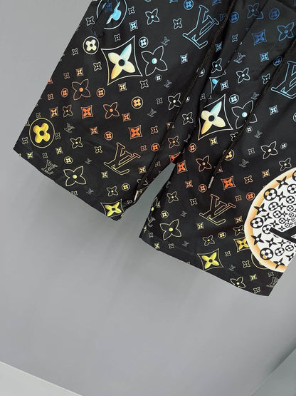 Short de plage tendance à imprimé intégral