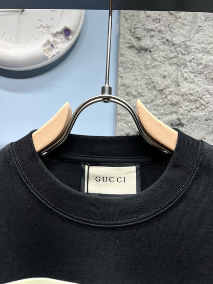T-shirt rayé brodé avec lettres