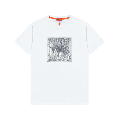 T-shirt brodé exquis avec cheval