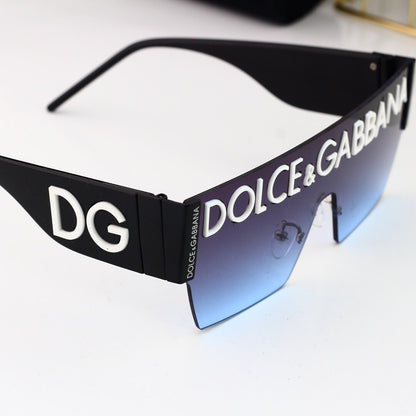 Sonnenbrille im Geek-Hip-Hop-Stil mit großem Schriftaufdruck