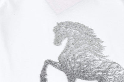 T-shirt délicat avec broderie de cheval
