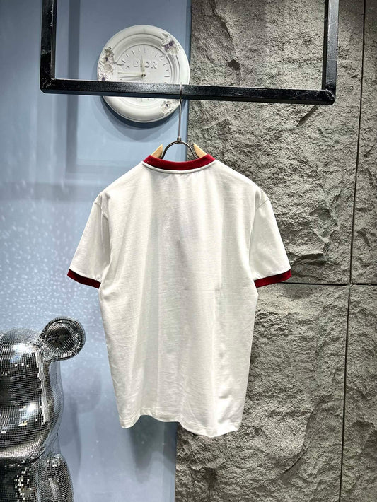 T-shirt à rayures brodées Double G