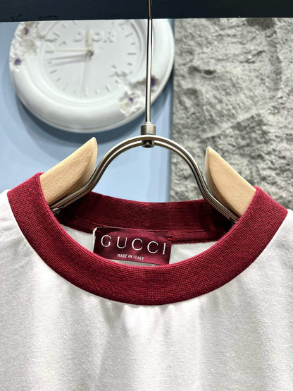 T-shirt à rayures brodées Double G