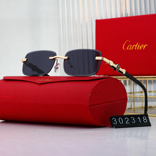Lunettes de soleil classiques sans monture de créateur