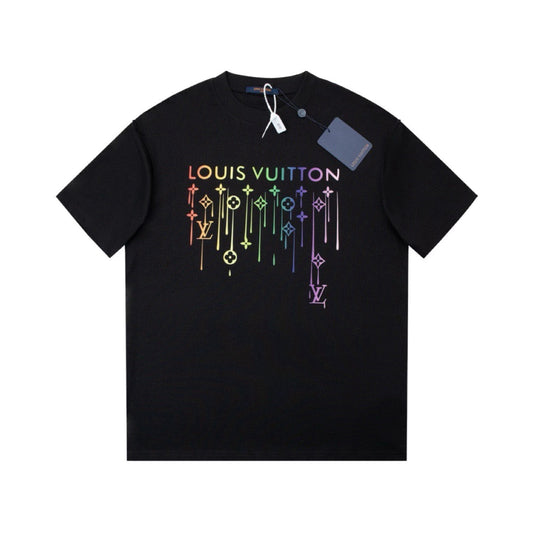 T-shirt imprimé à pompons colorés