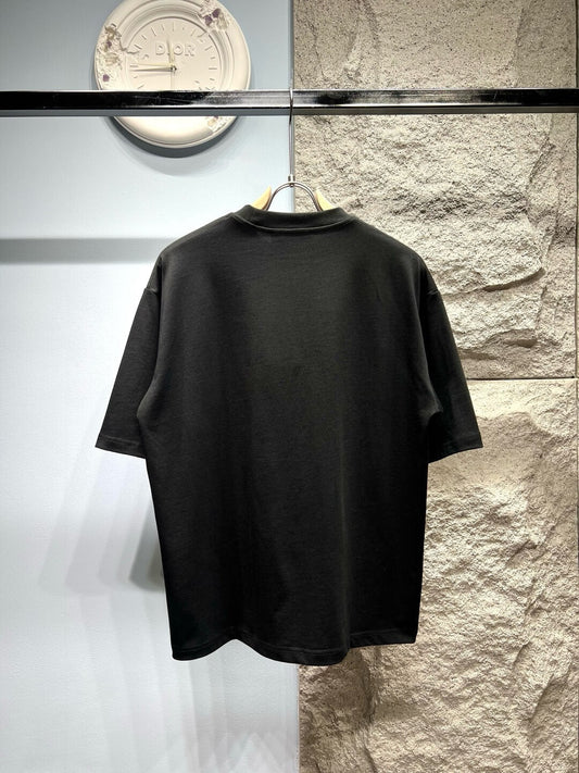 T-shirt rayé brodé avec lettres