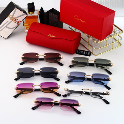 Lunettes de soleil classiques sans monture de créateur