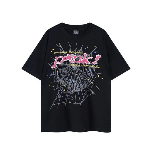 T-shirt classique rose et noir