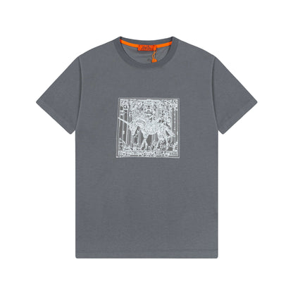T-shirt brodé exquis avec cheval