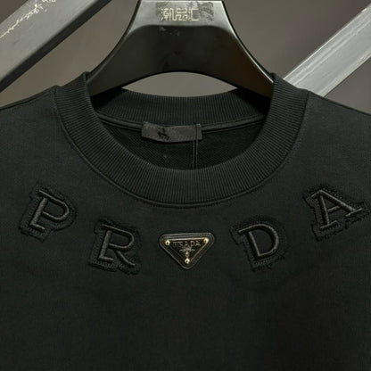 Classic Triangle Logo Cotton Embroidery Sweatshirt
