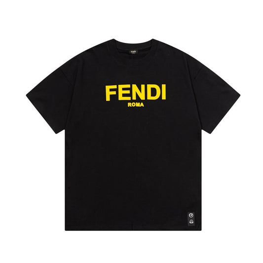 T-shirt imprimé lettre jaune