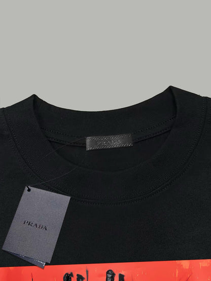 T-shirt imprimé peinture à l'huile sur vase