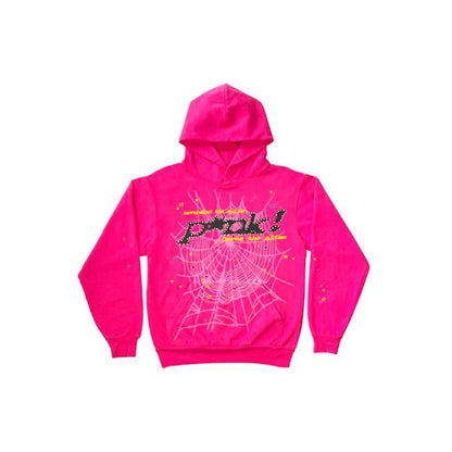 Sweat à capuche classique noir et rose