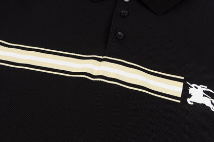 Polo rayé avec broderie Warhorse