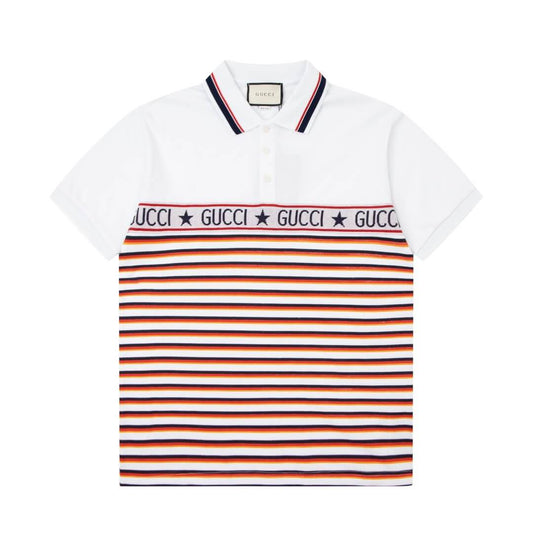 Polo rayé patchwork
