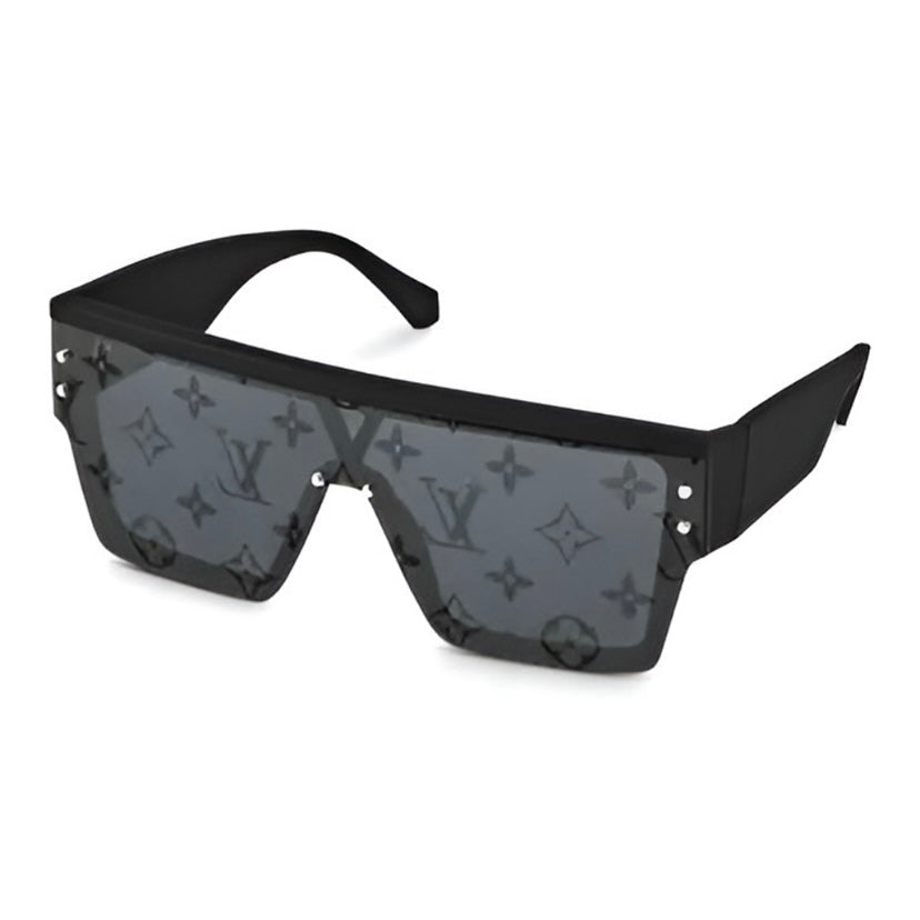 Klassische quadratische Sonnenbrille mit weitem Bein und Allover-Print