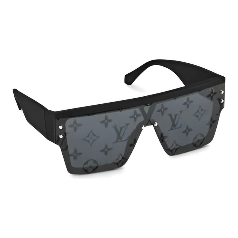 Klassische quadratische Sonnenbrille mit weitem Bein und Allover-Print