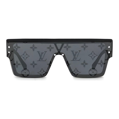 Klassische quadratische Sonnenbrille mit weitem Bein und Allover-Print