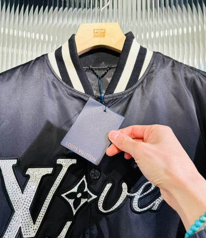 Modische Strass-Baseballjacke