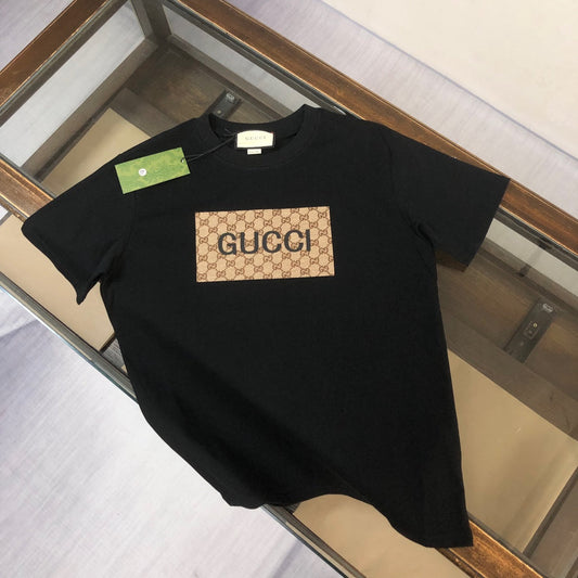 T-shirt imprimé carré marron