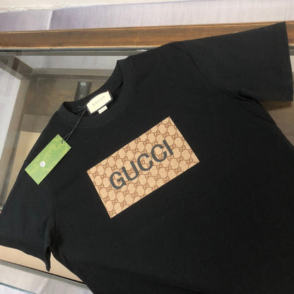 T-shirt imprimé carré marron