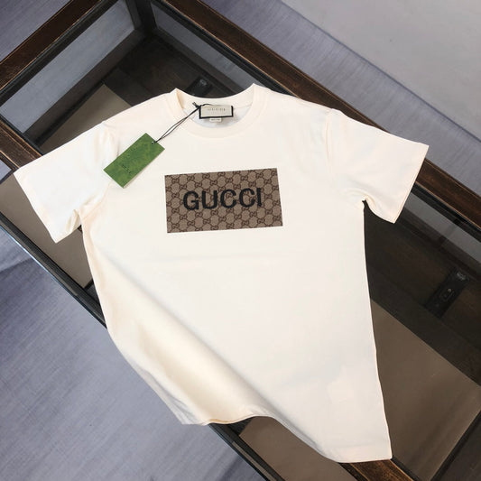 T-shirt imprimé carré marron