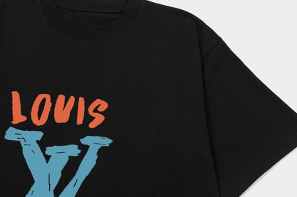 T-shirt imprimé graffiti dessiné à la main