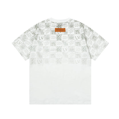 T-shirt imprimé lettres en damier